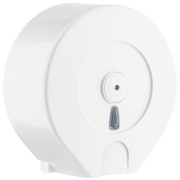 511 marplast white mini jumbo roll toilet paper dispenser